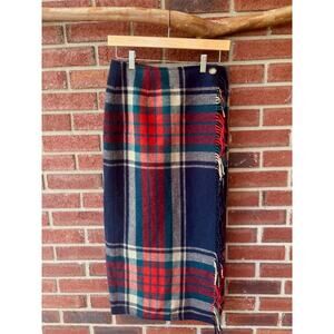 Ralph Lauren Country Wool Plaid Wrap Skirt Size 10
